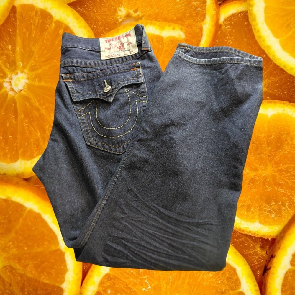 True‎ Religion Ricky Mens Jeans Dark Wash Size 38 USA Made